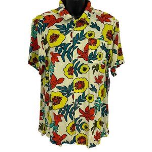 Super Massive Small Mens Short Sleeve Hawaiian Shirt Floral Button Up NWT New